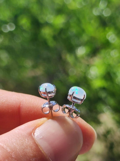 Ethiopian Opal AAA - 925 Sterling Silber Ohrstecker bunt Ohrringe Edelstein Heilstein Energie Frau Geschenk Schmuck Hochwertig Edel Rarität - Art of Nature Berlin