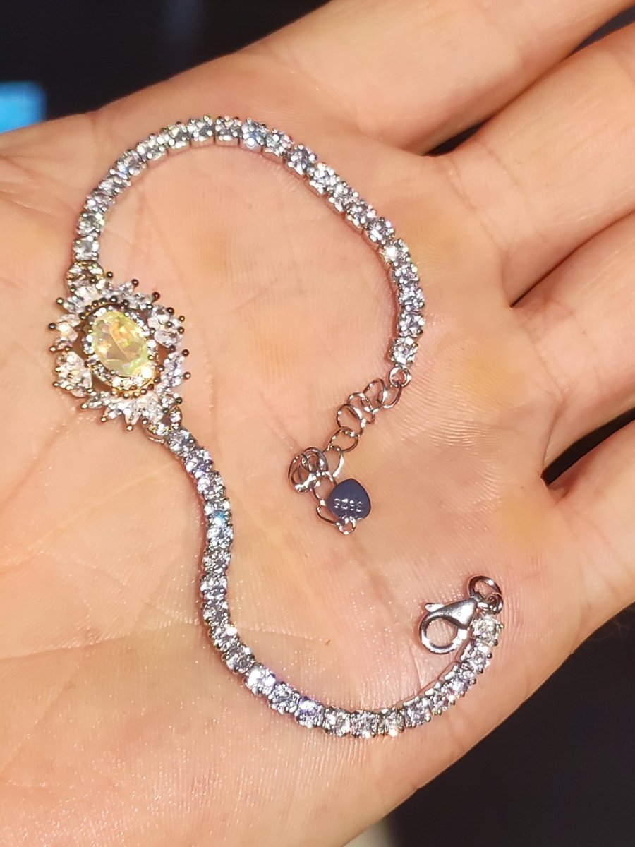 Ethiopian Opal AAA Edelstein Armband 925 Silber Natur opalisierend Heilstein Kristall Rarität Vintage Geschenk Mann Frau Freundin Oma Edel - Art of Nature Berlin