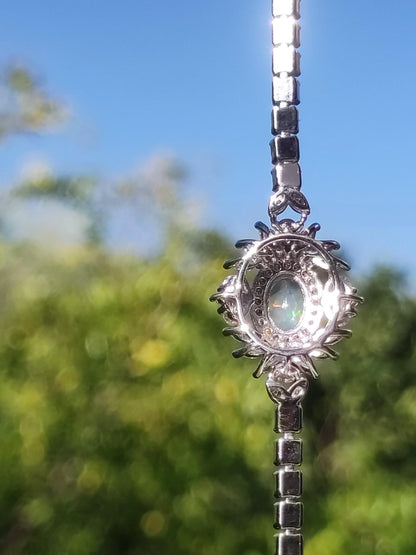 Ethiopian Opal AAA Edelstein Armband 925 Silber Natur opalisierend Heilstein Kristall Rarität Vintage Geschenk Mann Frau Freundin Oma Edel - Art of Nature Berlin