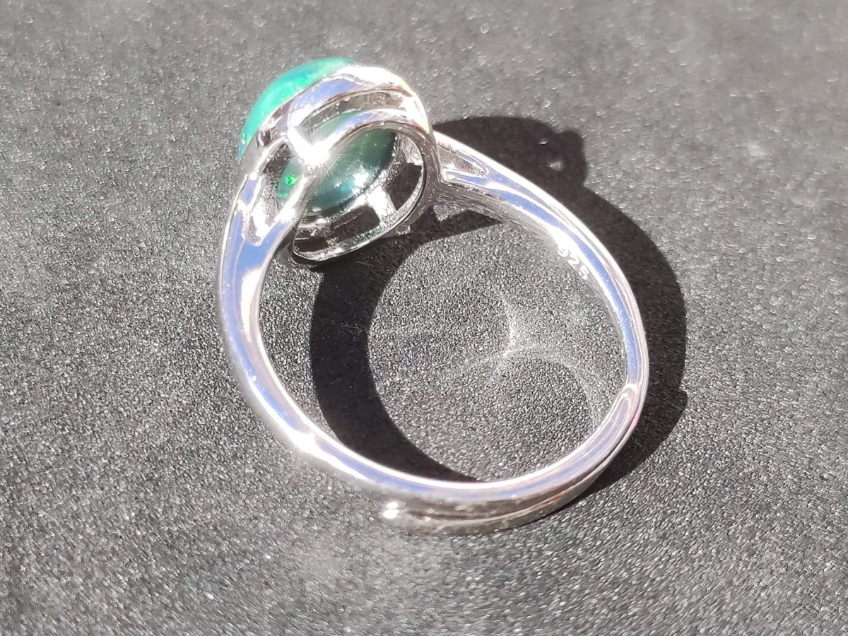 Ethiopian Opal blau AAA - 925 Silber Ring verstellbar - Edelstein Heilstein Energie Kraft Vintage Frau Schmuck Edel Geschenk Sie Frau Mutter - Art of Nature Berlin