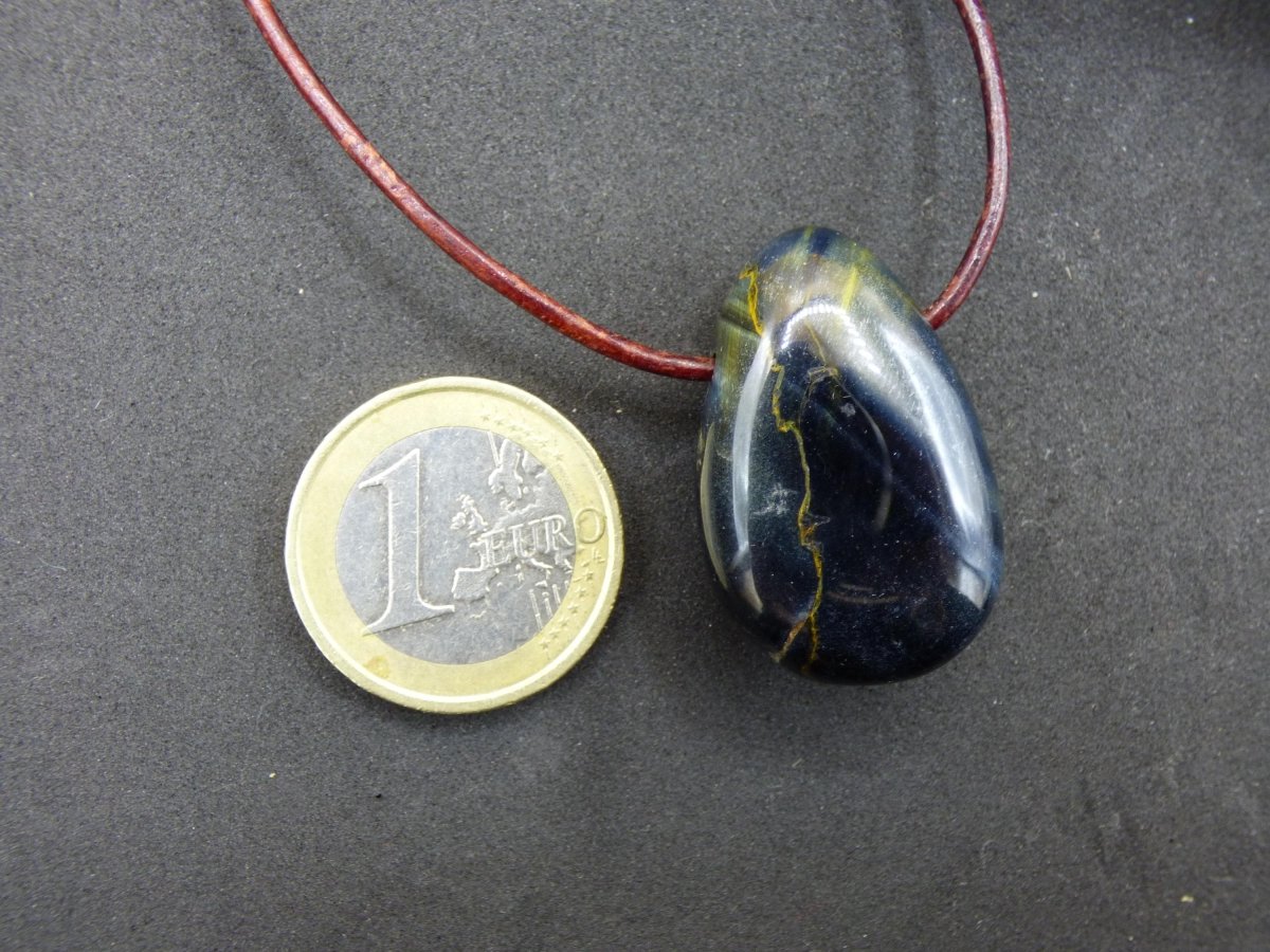 Falkenauge ~ Edelstein Kette schwarz blau schimmern funkelnd Natur Heilstein Geschenk Er SIe Mann Frau Freund Weihnachten Goa Boho Ethno Psy - Art of Nature Berlin