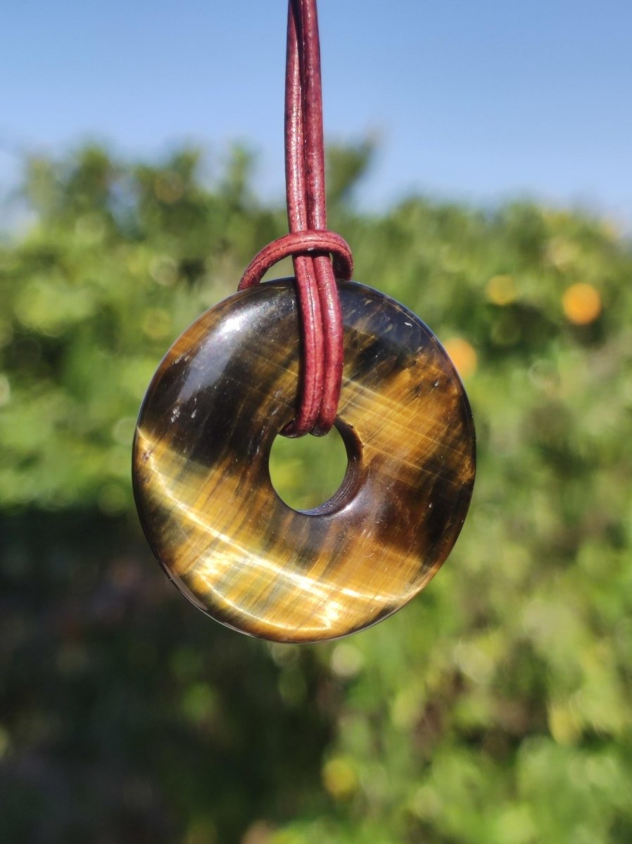 Falkenauge / Tigerauge AAA ~ Edelstein Kette ~HIPPIE ~GOA ~Boho ~Tibet ~Ethno ~Nature ~Donut ~Schutzsymbol ~Heilstein - Art of Nature Berlin