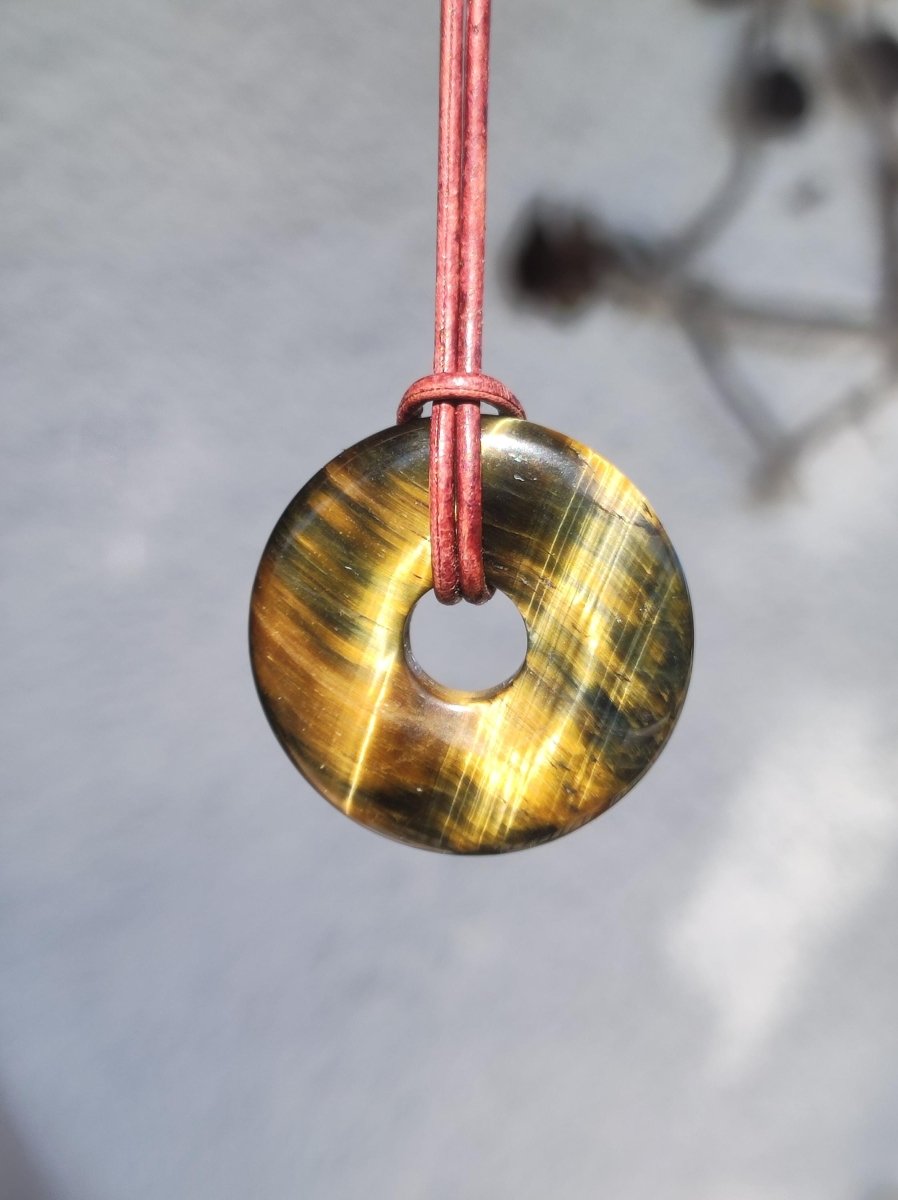 Falkenauge / Tigerauge AAA ~ Edelstein Kette ~HIPPIE ~GOA ~Boho ~Tibet ~Ethno ~Nature ~Donut ~Schutzsymbol ~Heilstein - Art of Nature Berlin