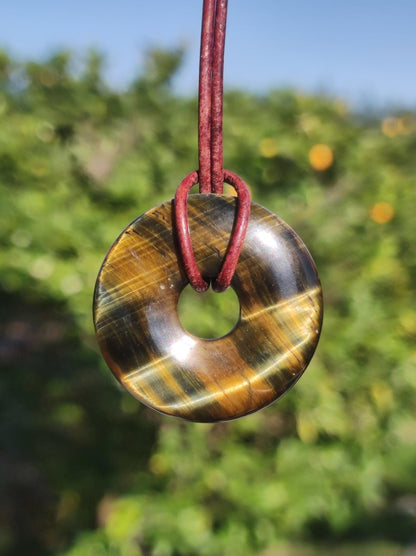 Falkenauge / Tigerauge AAA ~ Edelstein Kette ~HIPPIE ~GOA ~Boho ~Tibet ~Ethno ~Nature ~Donut ~Schutzsymbol ~Heilstein - Art of Nature Berlin