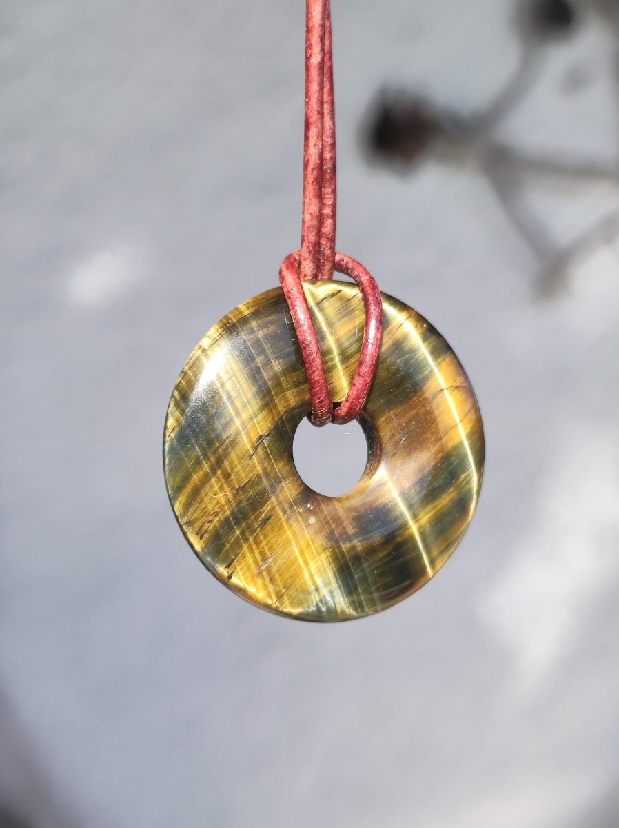 Falkenauge / Tigerauge AAA ~ Edelstein Kette ~HIPPIE ~GOA ~Boho ~Tibet ~Ethno ~Nature ~Donut ~Schutzsymbol ~Heilstein - Art of Nature Berlin