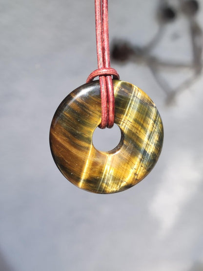 Falkenauge / Tigerauge AAA ~ Edelstein Kette ~HIPPIE ~GOA ~Boho ~Tibet ~Ethno ~Nature ~Donut ~Schutzsymbol ~Heilstein - Art of Nature Berlin
