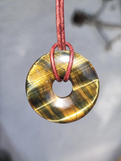 Falkenauge / Tigerauge AAA ~ Edelstein Kette ~HIPPIE ~GOA ~Boho ~Tibet ~Ethno ~Nature ~Donut ~Schutzsymbol ~Heilstein - Art of Nature Berlin