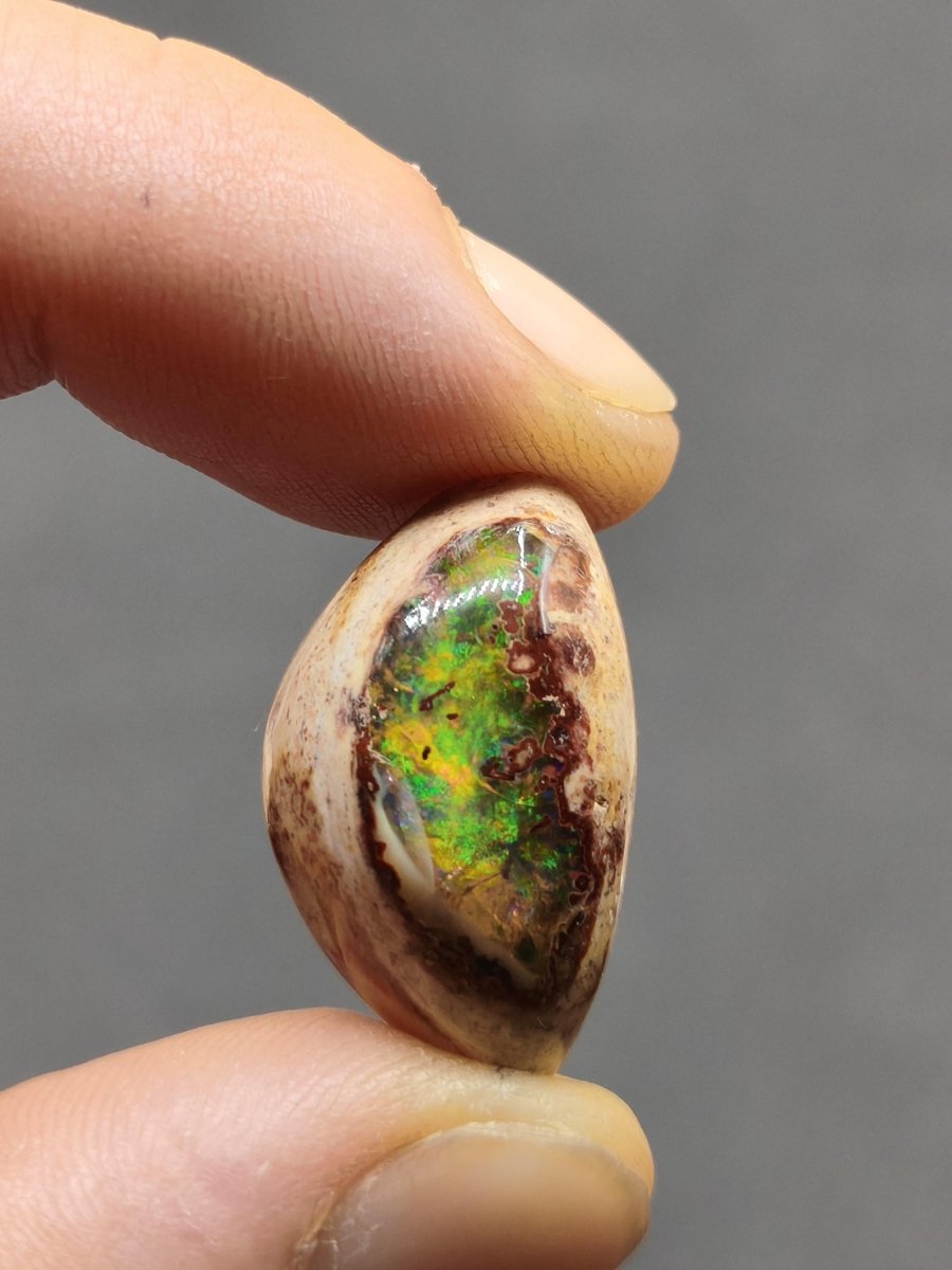 Feuer Opal Mexiko Cantera AAA Sammlerstein Mineralien Kristalle Kollektion Cabochon natürlich Heilstein Rarität Muster Selten Bunt Traumhaft - Art of Nature Berlin