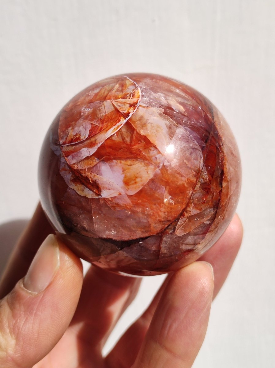 Feuer Quarz / Hämatoid Quarz ~ Magische Edelstein Kugel Massage & Deko Sphere Crystal Meditation ~HIPPIE ~GOA~Boho~Ethno~Heilstein - Art of Nature Berlin