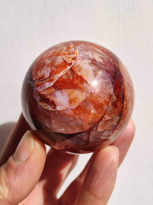 Feuer Quarz / Hämatoid Quarz ~ Magische Edelstein Kugel Massage & Deko Sphere Crystal Meditation ~HIPPIE ~GOA~Boho~Ethno~Heilstein - Art of Nature Berlin