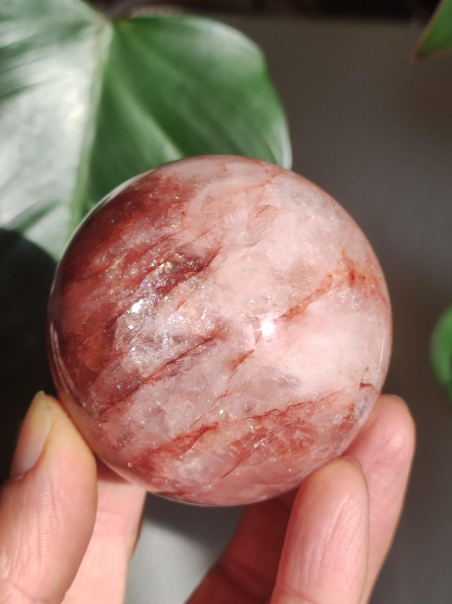 Feuer Quarz / Hämatoid Quarz ~ Magische Edelstein Kugel Massage & Deko Sphere Crystal Meditation ~HIPPIE ~GOA~Boho~Ethno~Heilstein - Art of Nature Berlin