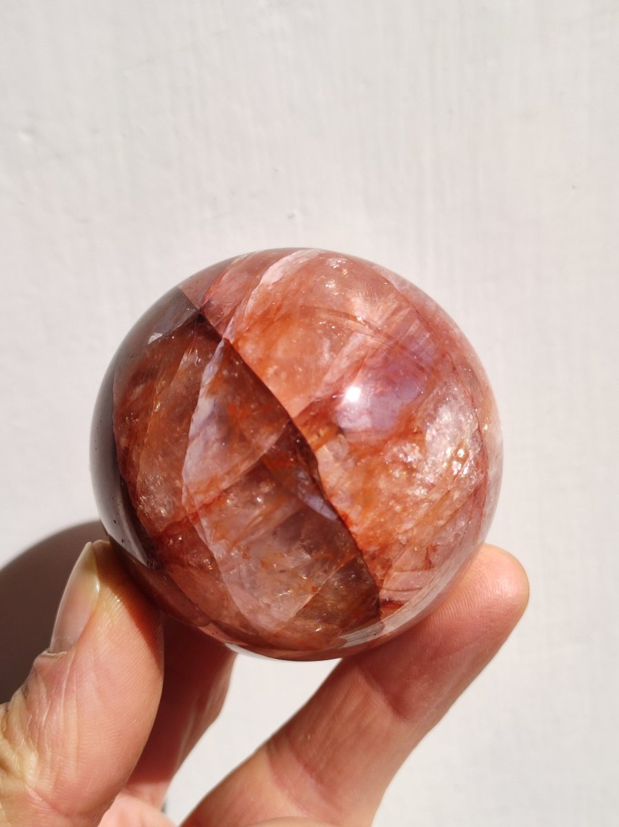 Feuer Quarz / Hämatoid Quarz ~ Magische Edelstein Kugel Massage & Deko Sphere Crystal Meditation ~HIPPIE ~GOA~Boho~Ethno~Heilstein - Art of Nature Berlin