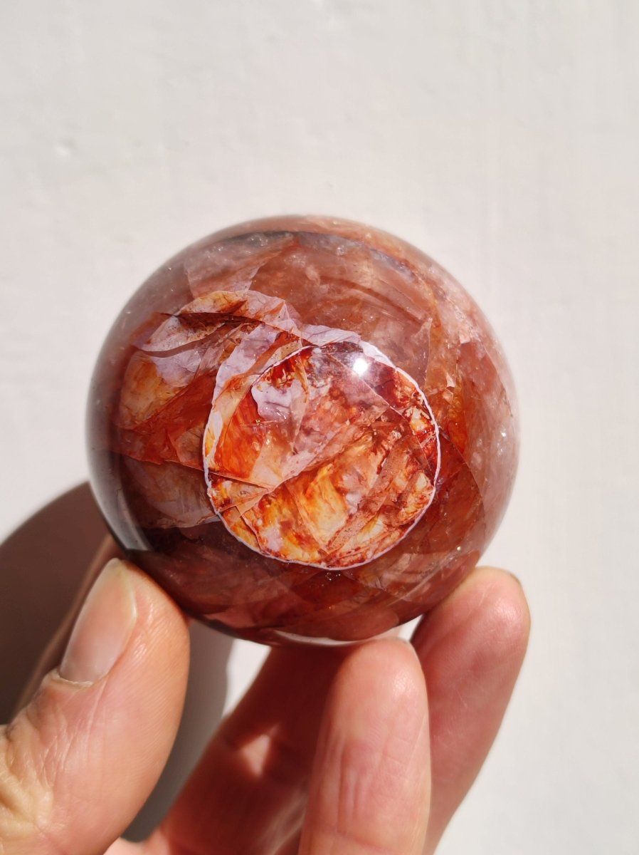 Feuer Quarz / Hämatoid Quarz ~ Magische Edelstein Kugel Massage & Deko Sphere Crystal Meditation ~HIPPIE ~GOA~Boho~Ethno~Heilstein - Art of Nature Berlin