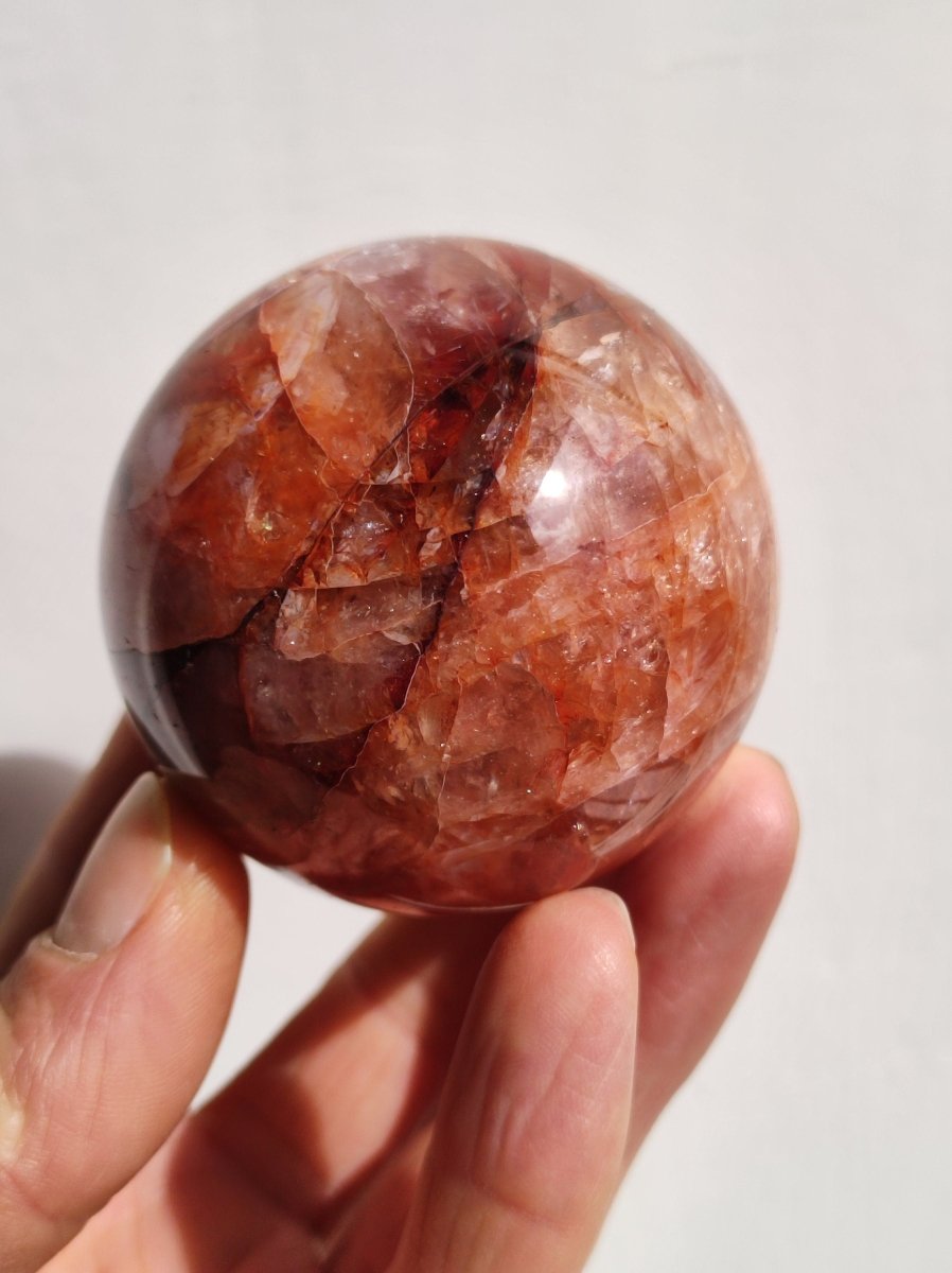 Feuer Quarz / Hämatoid Quarz ~ Magische Edelstein Kugel Massage & Deko Sphere Crystal Meditation ~HIPPIE ~GOA~Boho~Ethno~Heilstein - Art of Nature Berlin
