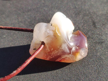 Feuerachat *Mexiko* - Edelstein Kette Heilstein Schutzsymbol Mann Frau Glück HIPPIE GOA Boho Tibet Ethno Natur Rarität Geschenk - Art of Nature Berlin