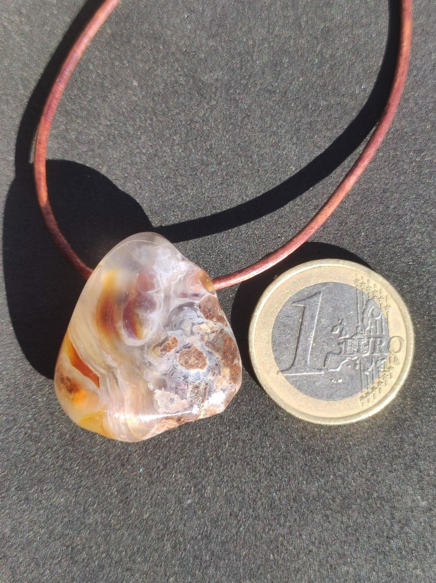 Feuerachat *Mexiko* - Edelstein Kette Heilstein Schutzsymbol Mann Frau Glück HIPPIE GOA Boho Tibet Ethno Natur Rarität Geschenk - Art of Nature Berlin