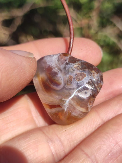 Feuerachat *Mexiko* - Edelstein Kette Heilstein Schutzsymbol Mann Frau Glück HIPPIE GOA Boho Tibet Ethno Natur Rarität Geschenk - Art of Nature Berlin