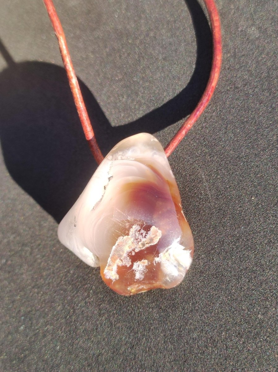 Feuerachat *Mexiko* - Edelstein Kette Heilstein Schutzsymbol Mann Frau Glück HIPPIE GOA Boho Tibet Ethno Natur Rarität Geschenk - Art of Nature Berlin