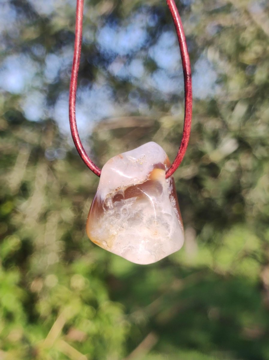 Feuerachat *Mexiko* - Edelstein Kette Heilstein Schutzsymbol Mann Frau Glück HIPPIE GOA Boho Tibet Ethno Natur Rarität Geschenk - Art of Nature Berlin