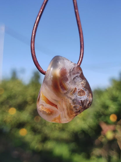 Feuerachat *Mexiko* - Edelstein Kette Heilstein Schutzsymbol Mann Frau Glück HIPPIE GOA Boho Tibet Ethno Natur Rarität Geschenk - Art of Nature Berlin