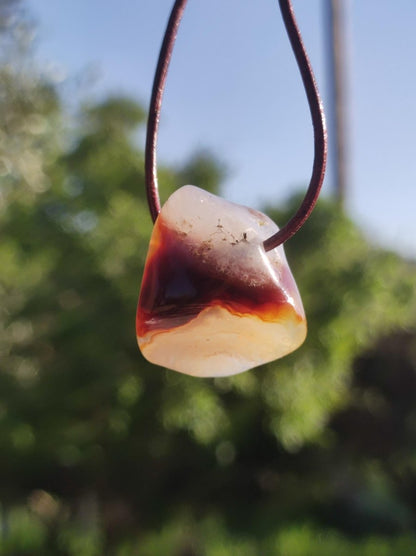 Feuerachat *Mexiko* - Edelstein Kette Heilstein Schutzsymbol Mann Frau Glück HIPPIE GOA Boho Tibet Ethno Natur Rarität Geschenk - Art of Nature Berlin