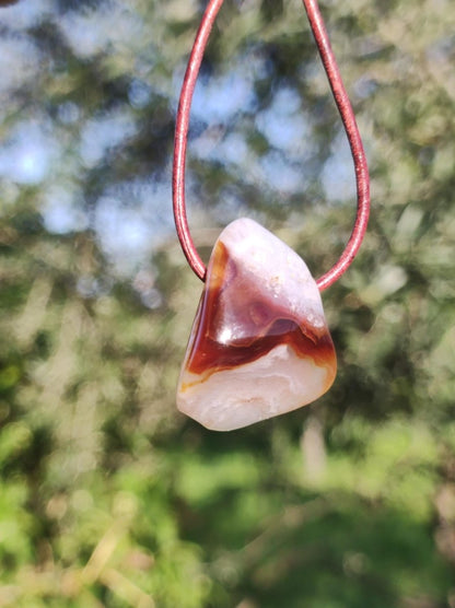 Feuerachat *Mexiko* - Edelstein Kette Heilstein Schutzsymbol Mann Frau Glück HIPPIE GOA Boho Tibet Ethno Natur Rarität Geschenk - Art of Nature Berlin