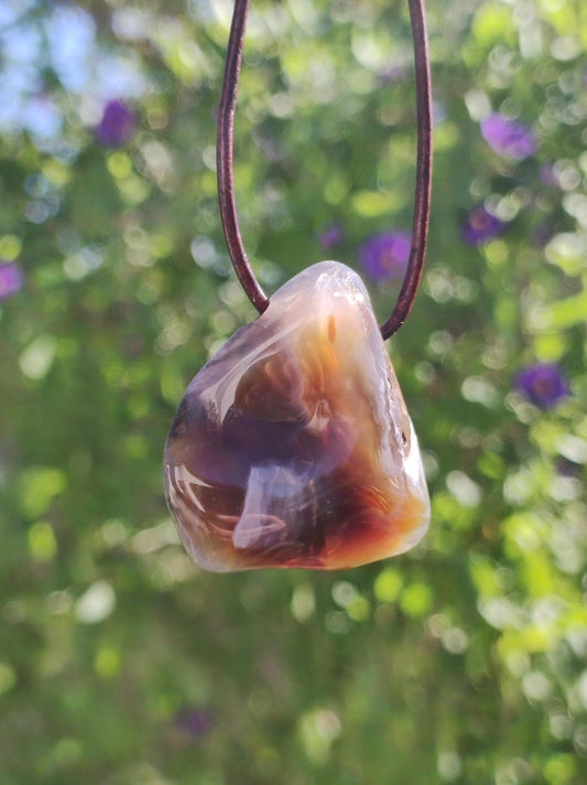 Feuerachat *Mexiko* - Edelstein Kette Heilstein Schutzsymbol Mann Frau Glück HIPPIE GOA Boho Tibet Ethno Natur Rarität Geschenk - Art of Nature Berlin