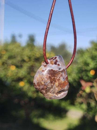 Feuerachat *Mexiko* - Edelstein Kette Heilstein Schutzsymbol Mann Frau Glück HIPPIE GOA Boho Tibet Ethno Natur Rarität Geschenk - Art of Nature Berlin