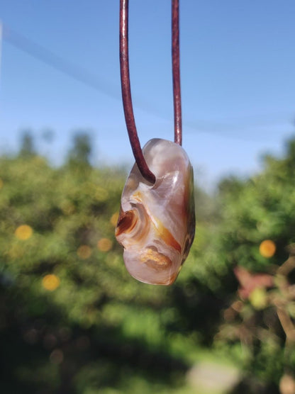 Feuerachat *Mexiko* - Edelstein Kette Heilstein Schutzsymbol Mann Frau Glück HIPPIE GOA Boho Tibet Ethno Natur Rarität Geschenk - Art of Nature Berlin