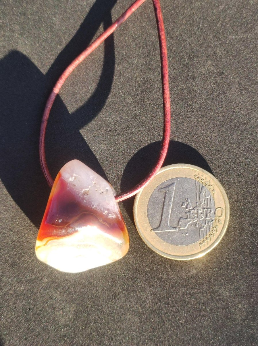 Feuerachat *Mexiko* - Edelstein Kette Heilstein Schutzsymbol Mann Frau Glück HIPPIE GOA Boho Tibet Ethno Natur Rarität Geschenk - Art of Nature Berlin