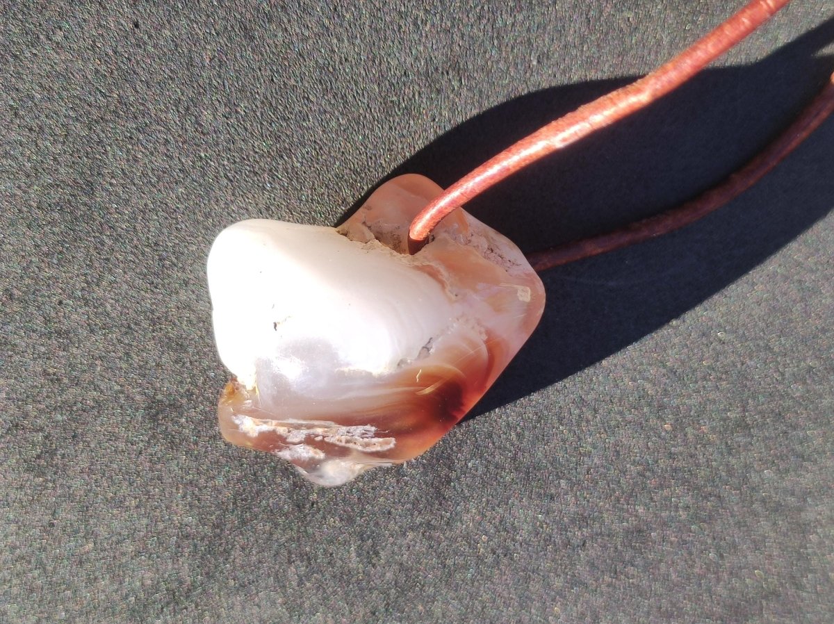 Feuerachat *Mexiko* - Edelstein Kette Heilstein Schutzsymbol Mann Frau Glück HIPPIE GOA Boho Tibet Ethno Natur Rarität Geschenk - Art of Nature Berlin