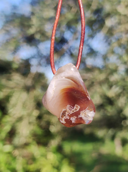 Feuerachat *Mexiko* - Edelstein Kette Heilstein Schutzsymbol Mann Frau Glück HIPPIE GOA Boho Tibet Ethno Natur Rarität Geschenk - Art of Nature Berlin