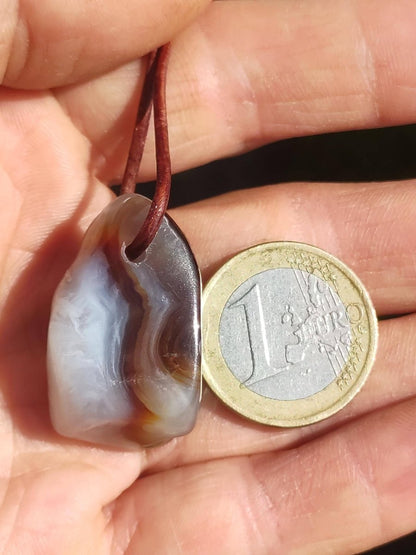 Feuerachat Mexiko ~ Edelstein Kette HIPPIE GOA Boho Ethno Natur Heilstein Rarität Kristalle Schmuck Anhänger braun Natur Stein Geschenk - Art of Nature Berlin