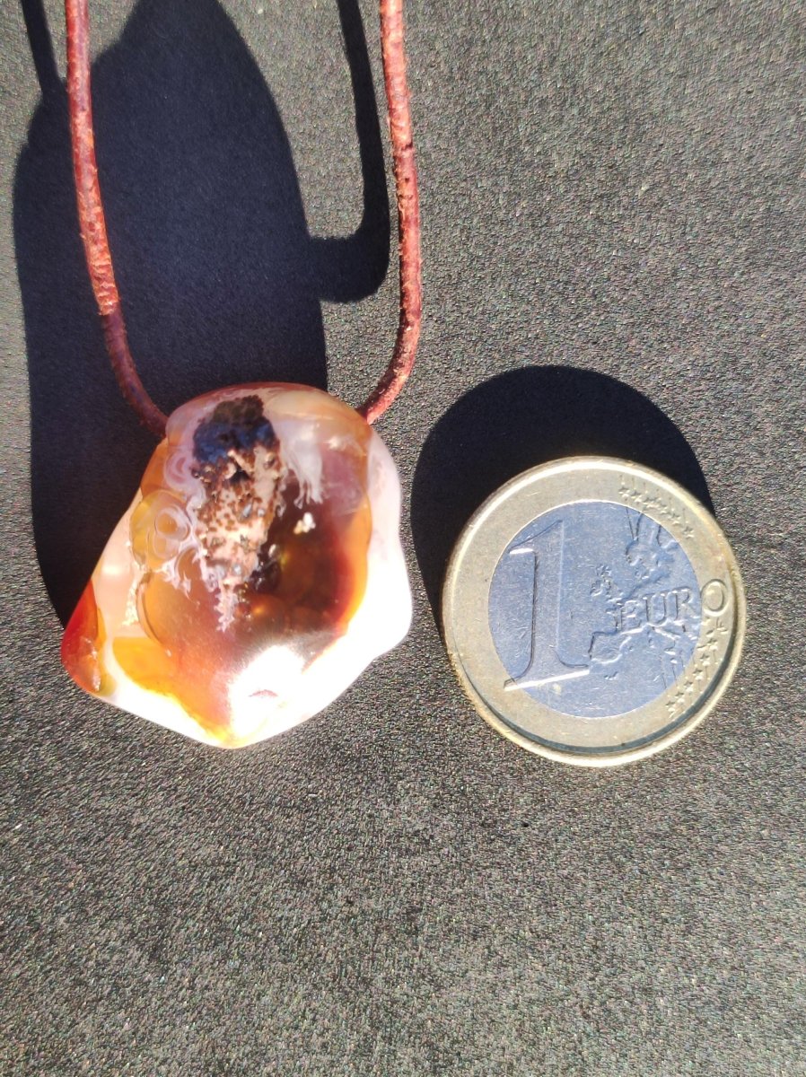 Feuerachat Mexiko *opalisierend* ~ Edelstein Kette HIPPIE GOA Boho Ethno Natur Heilstein Rarität Kristalle Schmuck Anhänger braun Geschenk - Art of Nature Berlin