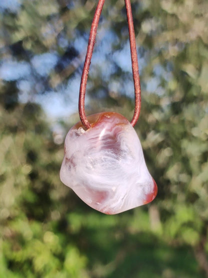 Feuerachat Mexiko *opalisierend* ~ Edelstein Kette HIPPIE GOA Boho Ethno Natur Heilstein Rarität Kristalle Schmuck Anhänger braun Geschenk - Art of Nature Berlin