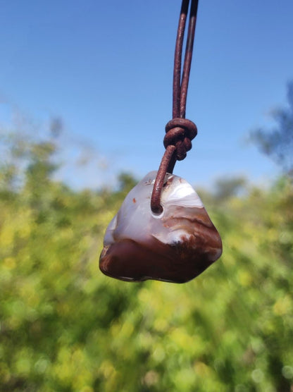 Feuerachat *opalisierend* Edelstein Kette Heilstein Schutzsymbol Mann Frau Glück HIPPIE GOA Boho Tibet Ethno Natur Rarität Geschenk - Art of Nature Berlin