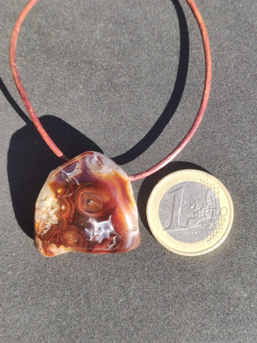 Feuerachat *opalisierend* Edelstein Kette Heilstein Schutzsymbol Mann Frau Glück HIPPIE GOA Boho Tibet Ethno Natur Rarität Geschenk - Art of Nature Berlin