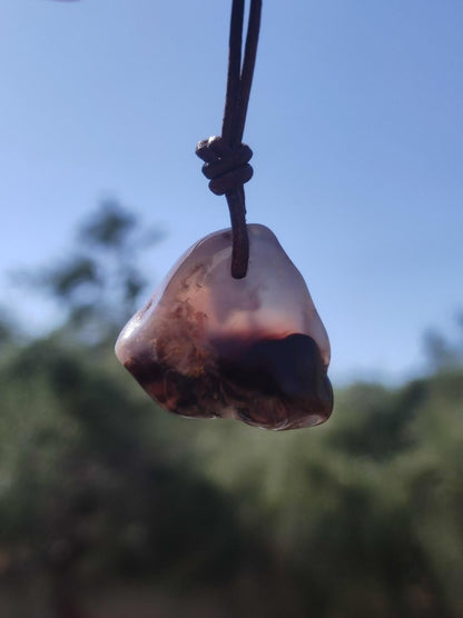 Feuerachat *opalisierend* Edelstein Kette Heilstein Schutzsymbol Mann Frau Glück HIPPIE GOA Boho Tibet Ethno Natur Rarität Geschenk - Art of Nature Berlin