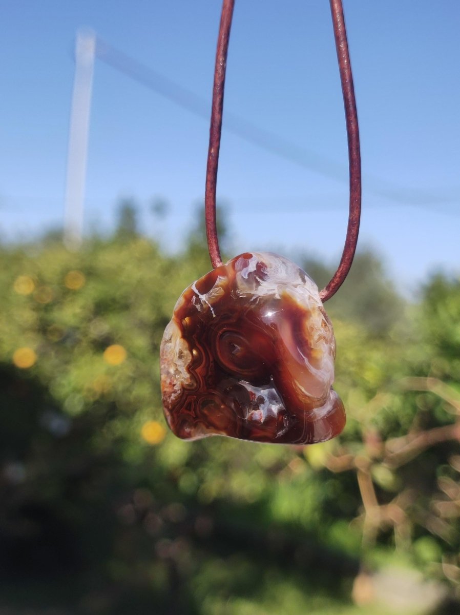 Feuerachat *opalisierend* Edelstein Kette Heilstein Schutzsymbol Mann Frau Glück HIPPIE GOA Boho Tibet Ethno Natur Rarität Geschenk - Art of Nature Berlin