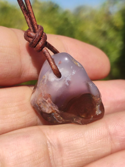 Feuerachat *opalisierend* Edelstein Kette Heilstein Schutzsymbol Mann Frau Glück HIPPIE GOA Boho Tibet Ethno Natur Rarität Geschenk - Art of Nature Berlin