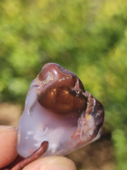 Feuerachat *opalisierend* Edelstein Kette Heilstein Schutzsymbol Mann Frau Glück HIPPIE GOA Boho Tibet Ethno Natur Rarität Geschenk - Art of Nature Berlin