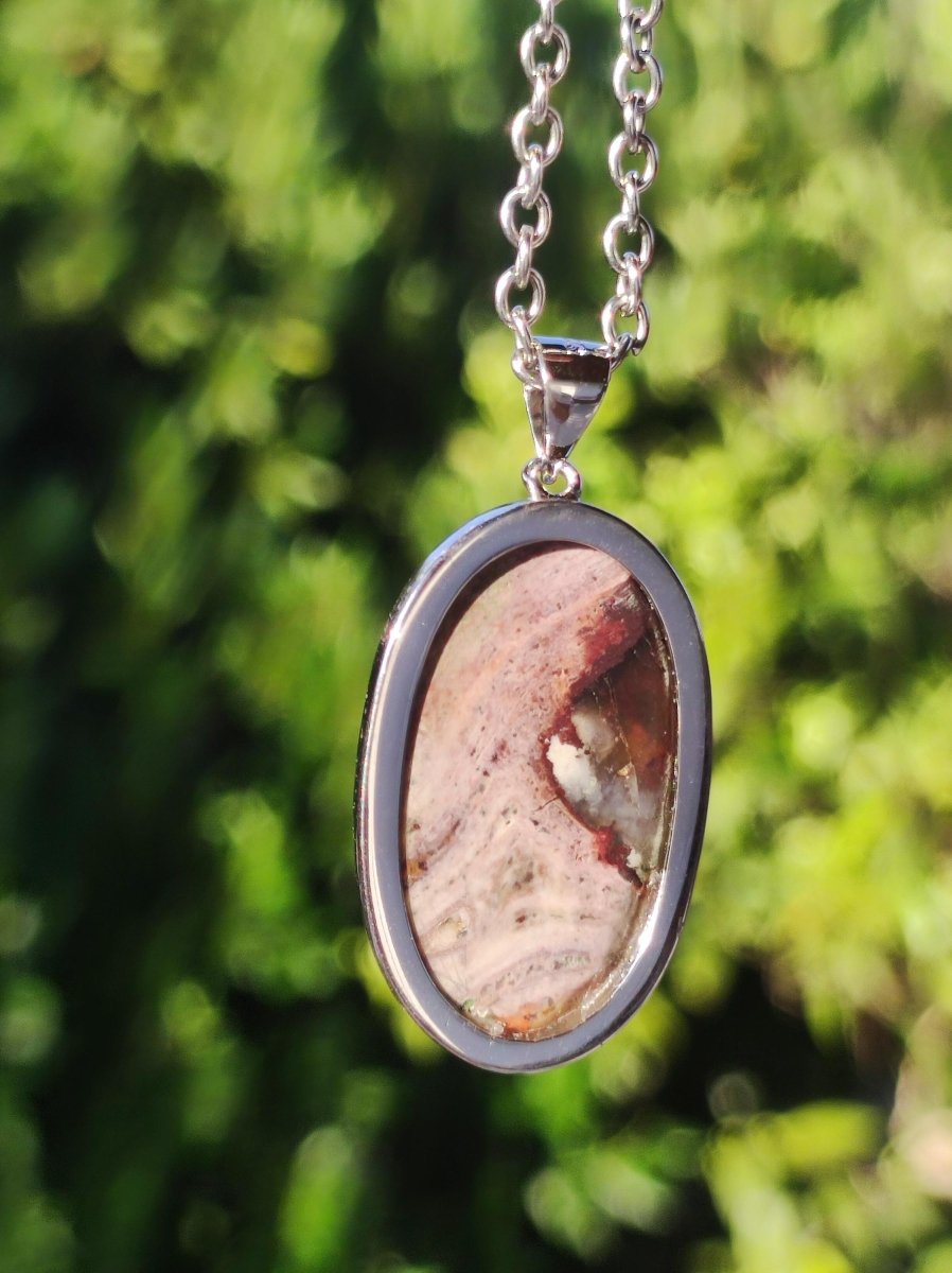 Feueropal Mexiko 925 Sterling Silber - Edelstein Kette rot selten HIPPIE GOA Boho Ethno Nature Heilstein Rarität Geschenk Er Sie Mann Frau - Art of Nature Berlin