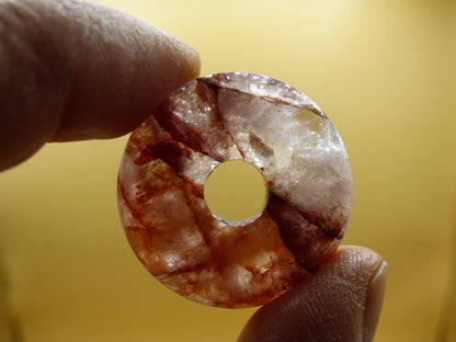 Feuerquarz / Hämatit Quarz 30mm - Edelstein Donut Kette rot Mann Frau Vater Tochter Freund Heilstein Glück Schmuck Natur Rarität Geschenk - Art of Nature Berlin