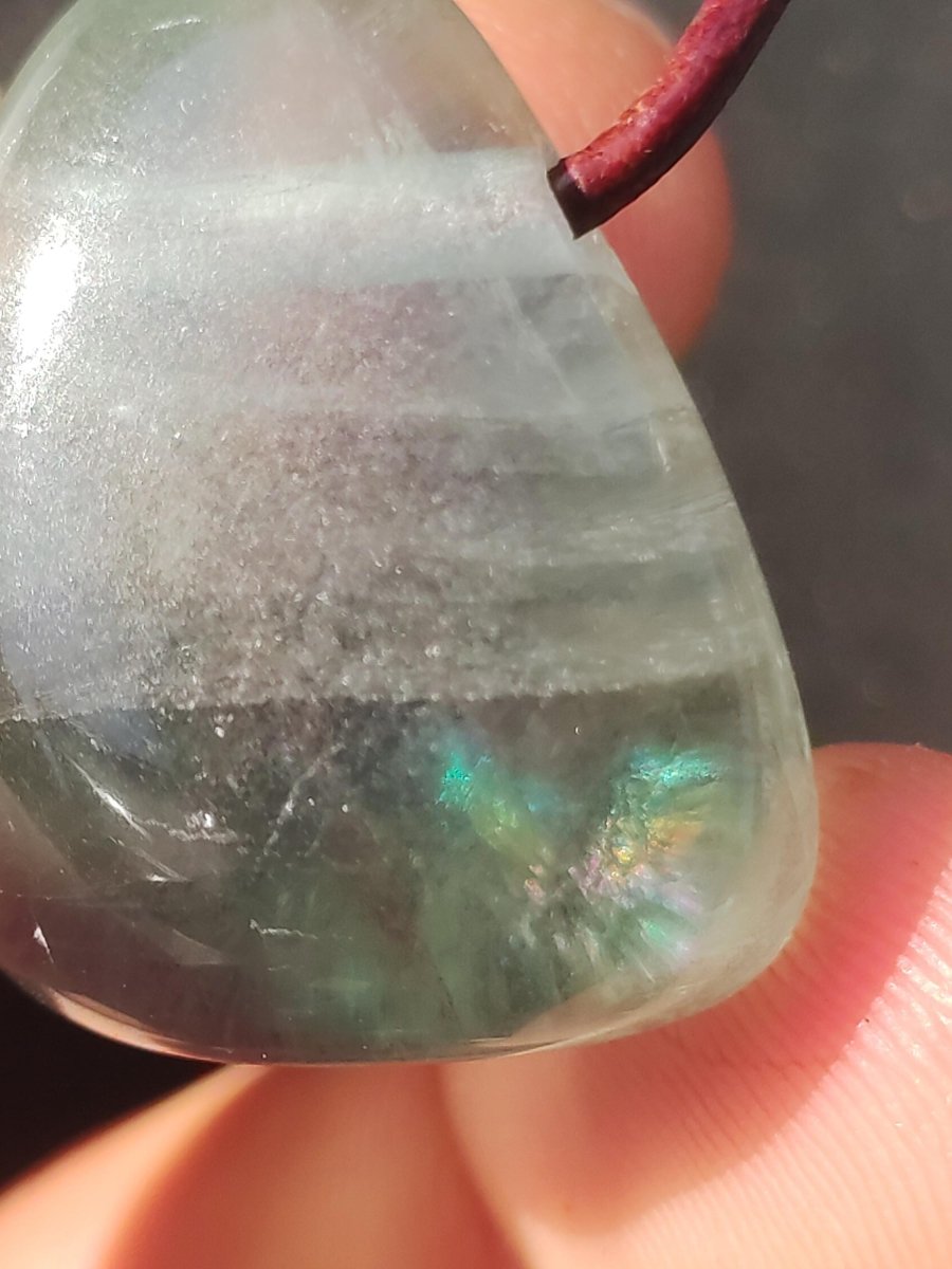 Fluorit grün Edelstein Kette bunt Natur HIPPIE GOA Boho Heilstein Kristalle Schmuck Anhänger Mann Frau Kind Geschenk Er Sie Bruder - Art of Nature Berlin