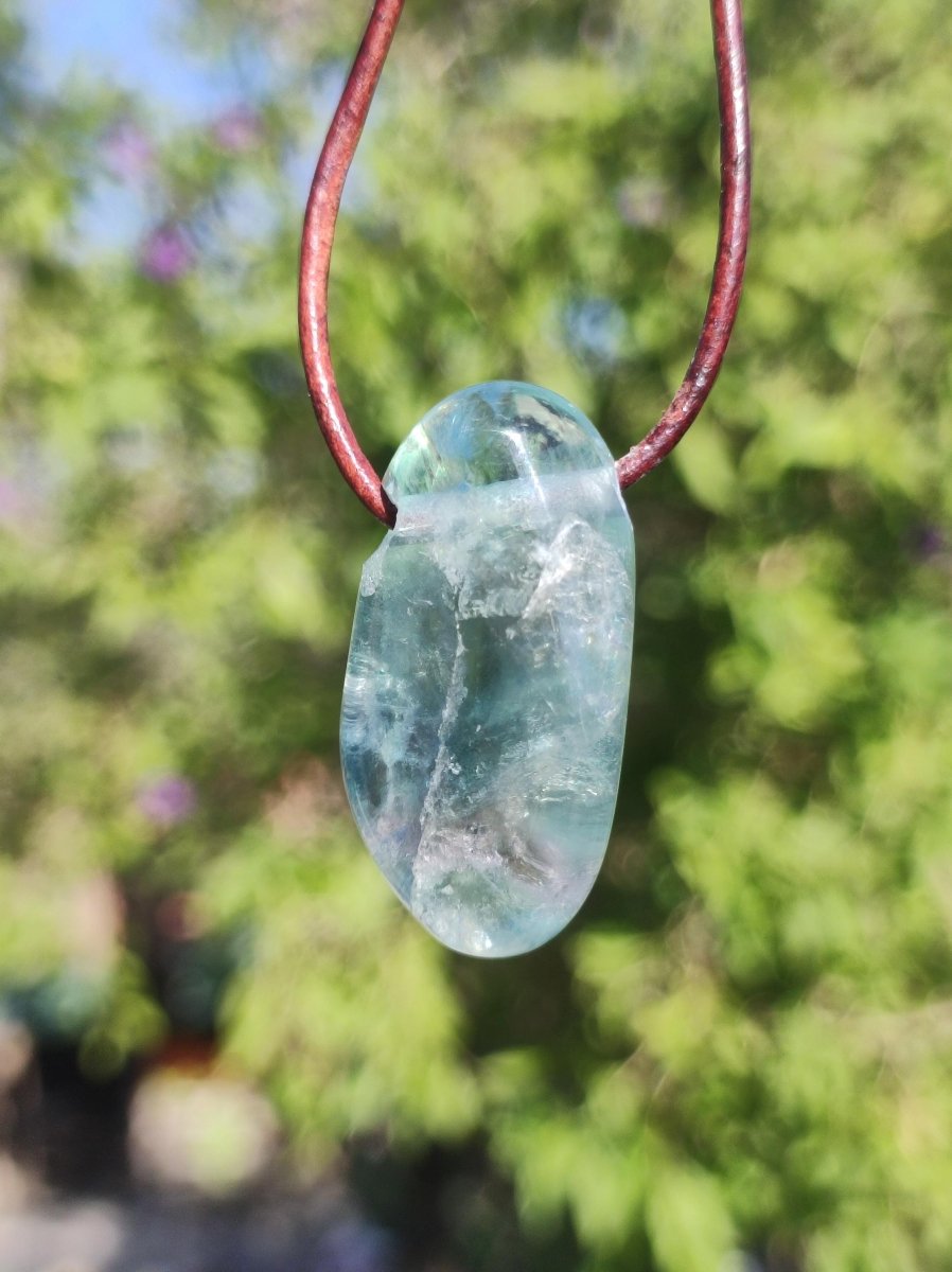 Fluorit grün Edelstein Kette bunt Natur HIPPIE GOA Boho Heilstein Kristalle Schmuck Anhänger Mann Frau Kind Geschenk Er Sie Bruder - Art of Nature Berlin