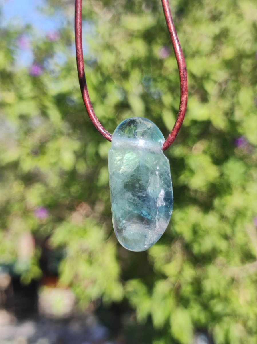 Fluorit grün Edelstein Kette bunt Natur HIPPIE GOA Boho Heilstein Kristalle Schmuck Anhänger Mann Frau Kind Geschenk Er Sie Bruder - Art of Nature Berlin