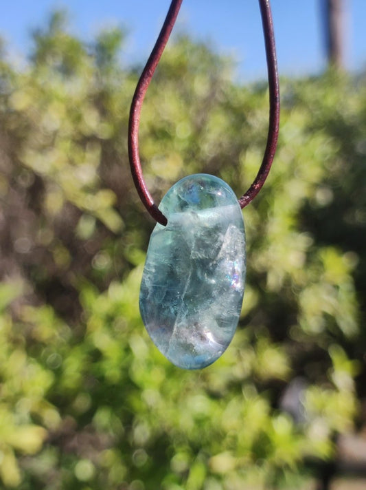 Fluorit grün Edelstein Kette bunt Natur HIPPIE GOA Boho Heilstein Kristalle Schmuck Anhänger Mann Frau Kind Geschenk Er Sie Bruder - Art of Nature Berlin