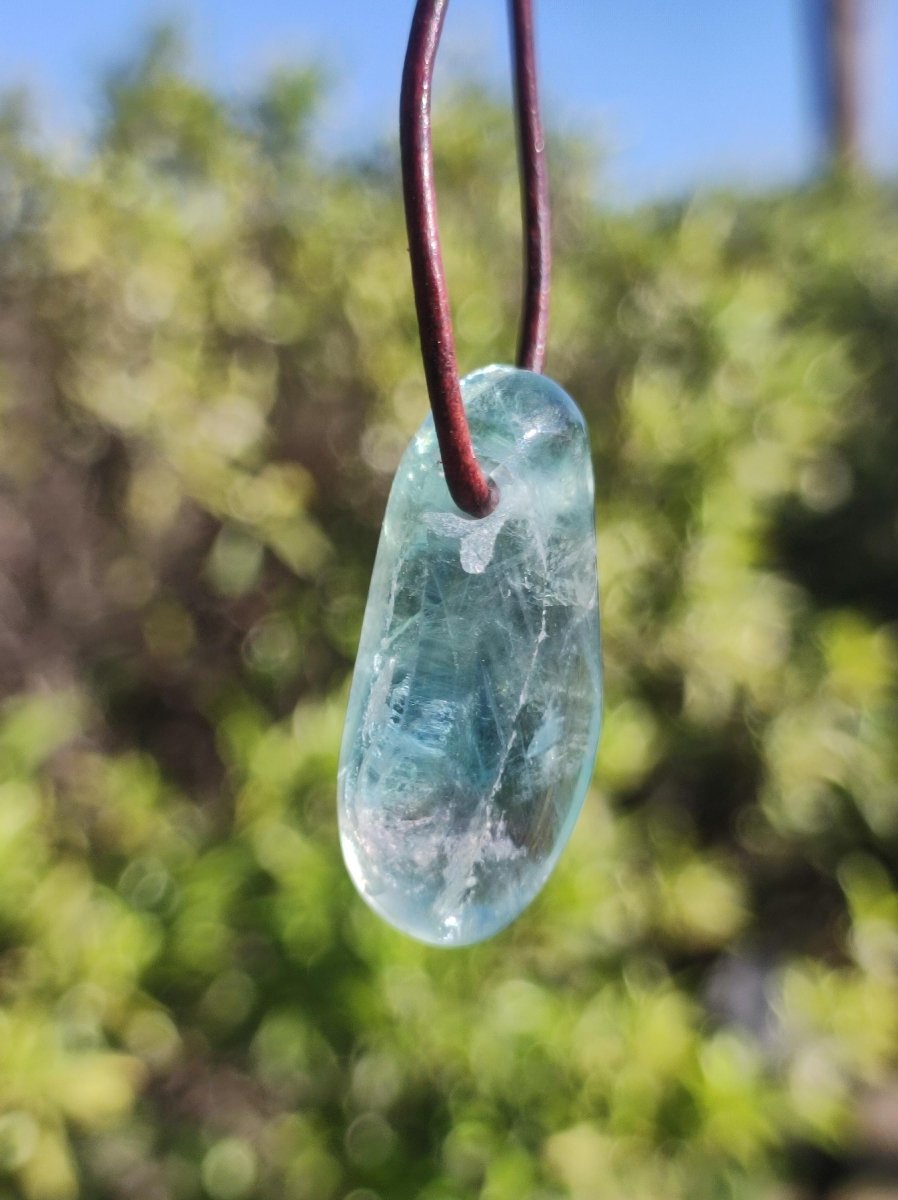 Fluorit grün Edelstein Kette bunt Natur HIPPIE GOA Boho Heilstein Kristalle Schmuck Anhänger Mann Frau Kind Geschenk Er Sie Bruder - Art of Nature Berlin