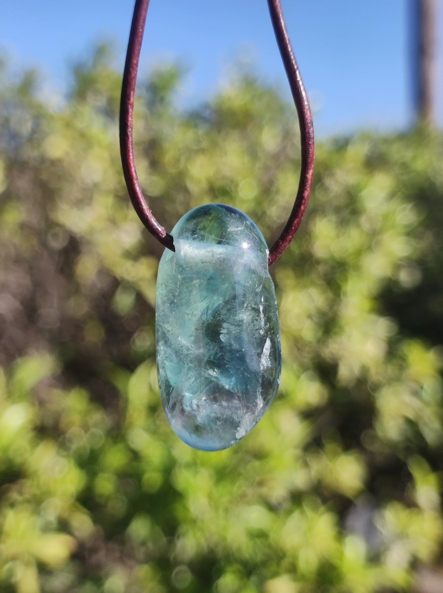 Fluorit grün Edelstein Kette bunt Natur HIPPIE GOA Boho Heilstein Kristalle Schmuck Anhänger Mann Frau Kind Geschenk Er Sie Bruder - Art of Nature Berlin