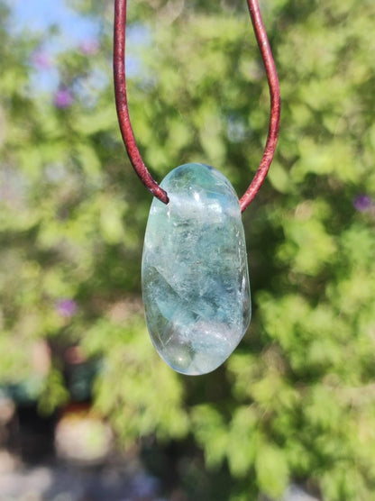 Fluorit grün Edelstein Kette bunt Natur HIPPIE GOA Boho Heilstein Kristalle Schmuck Anhänger Mann Frau Kind Geschenk Er Sie Bruder - Art of Nature Berlin